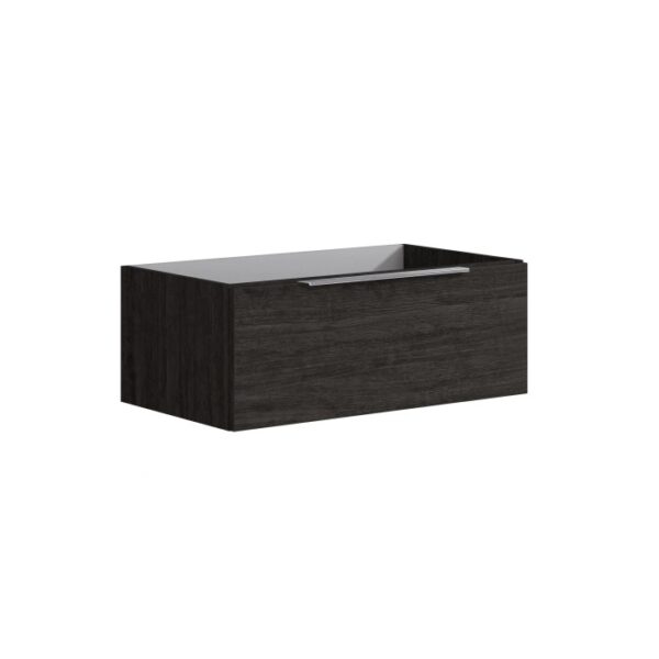 Mobile bagno sospeso t.b.t. effetto legno scuro per arredo bagno.
