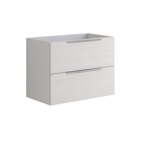 t.b.t. Mobile bagno sospeso bianco con due cassetti e maniglie.