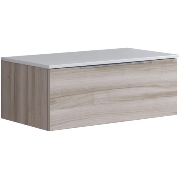 t.b.t. mobile lavabo effetto legno con top bianco per arredo bagno.