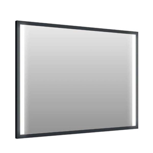 Specchio telaio perimetrale fasce lat. retroill. Noir 90xh70 cm nero opaco