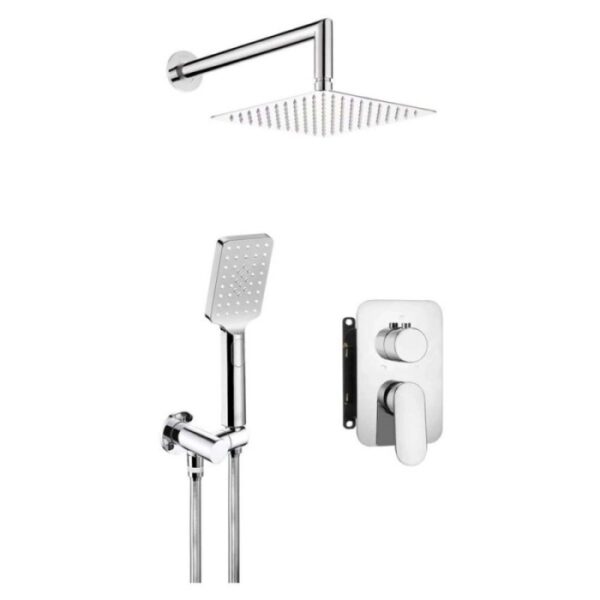 Set doccia incasso Idrostile Batabanó con box 250x250 mm cromo