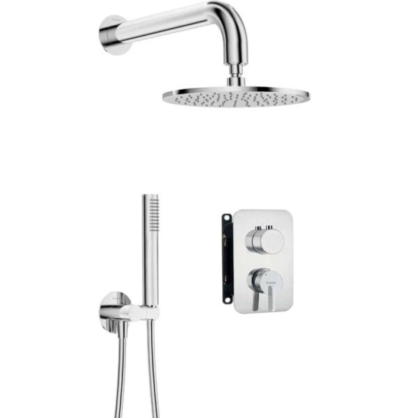 Set doccia incasso Idrostile Limonar con box e soffione 42 mm cromo lucido