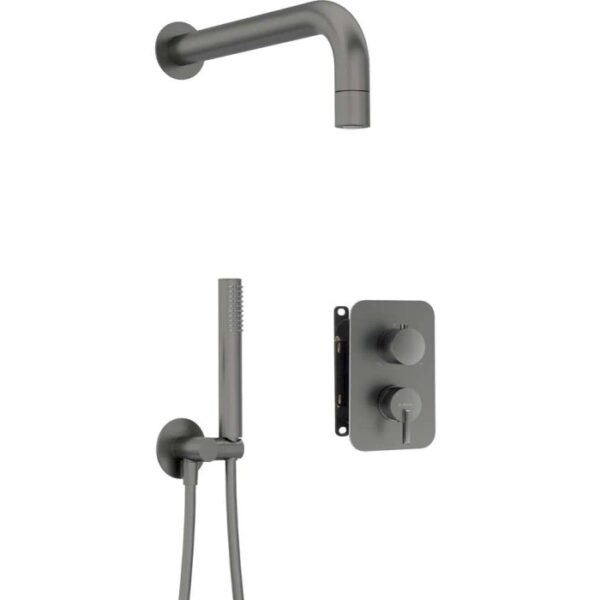 Set doccia incasso Idrostile Limonar con box e soffione 42 mm cromo