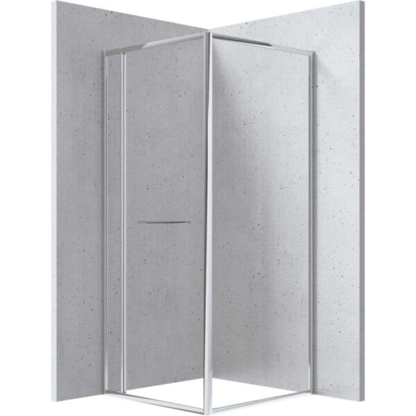 Cabina doccia quadrata Placetas Idrostile Punk vetro trasp 900x2000 mm cromo