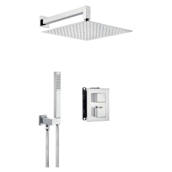 Set doccia termostatico incasso Idrostile Camarioca box 300x300 mm cromo
