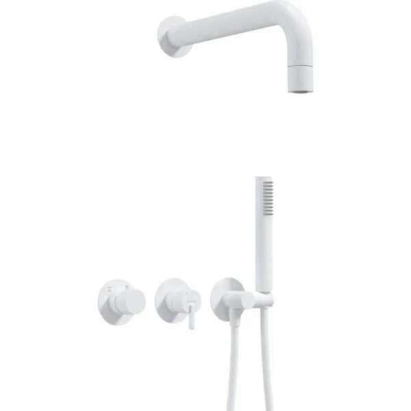 Set doccia incasso Idrostile Limonar con soffione 42 mm bianco