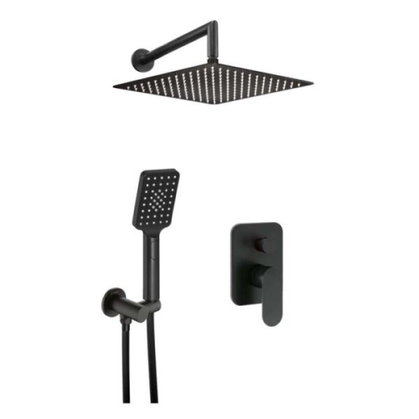 Set doccia incasso Idrostile Batabanó 250x250 mm nero