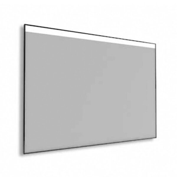 Specchio telaio perimetrale fascia retroill. sopra Noir 100xh70 cm nero opaco