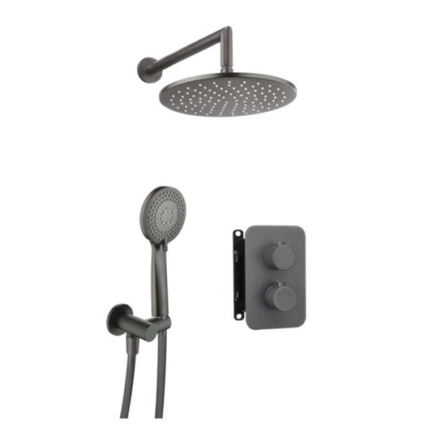Set doccia termostatico incasso Idrostile con box 250 mm titanio