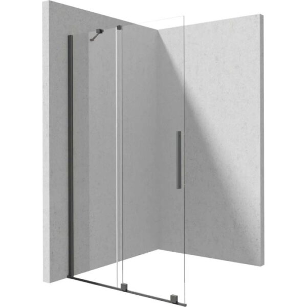 Parete doccia scorrevole Cabaiguán Idrostile 1400x1950 mm titanio
