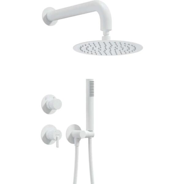 Set doccia incasso Idrostile Limonar con soffione 250 mm bianco
