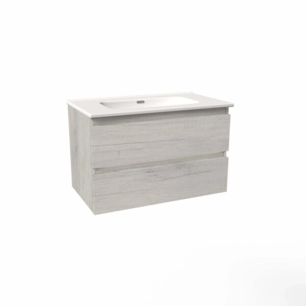 Mobile bagno base lavabo sospesa Pura80 H53xL81xP46 cm Quercia B