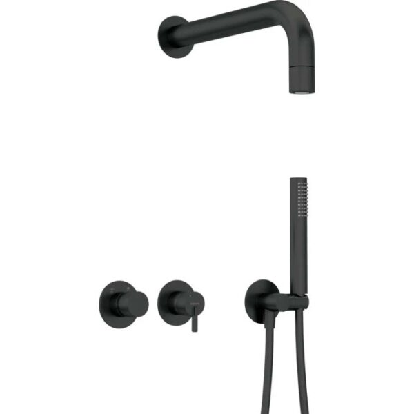 Set doccia incasso Idrostile Limonar con soffione 42 mm nero
