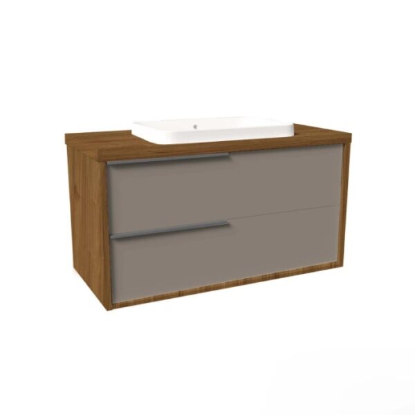 Mobile bagno base lavabo sospesa Kora H65xL101xP46 cm Noce Tortora opaco