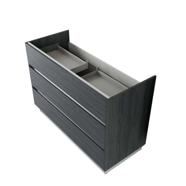 t.b.t. Mobile bagno grigio con tre cassetti per il bagno.