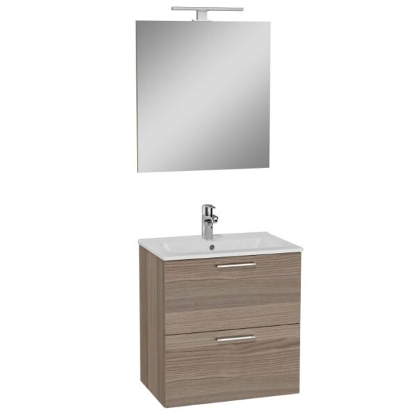 t.b.t. Mobile bagno con specchio e base effetto legno per il bagno.