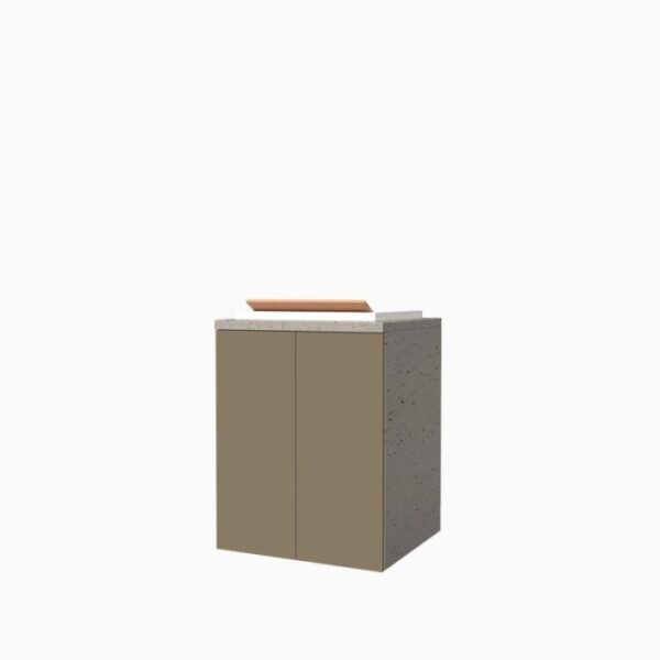 Mobile lavatoio sospeso vasca termoformato H91xL71xP65 cm Pietra Tortora