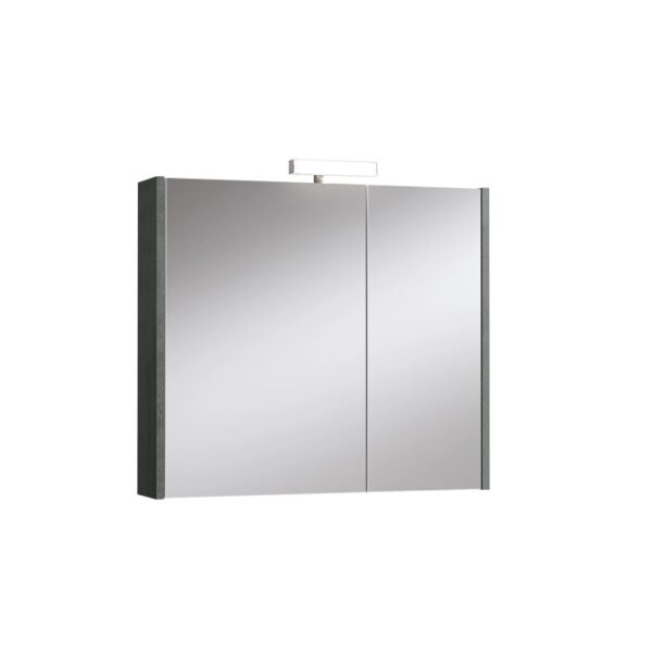 Specchiera t.b.t. con illuminazione, cornice grigia.