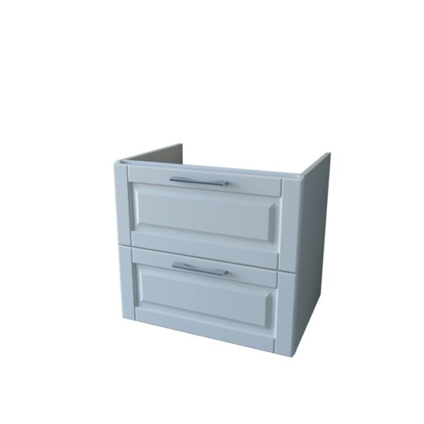 t.b.t. mobile bagno sospeso grigio con due cassetti.