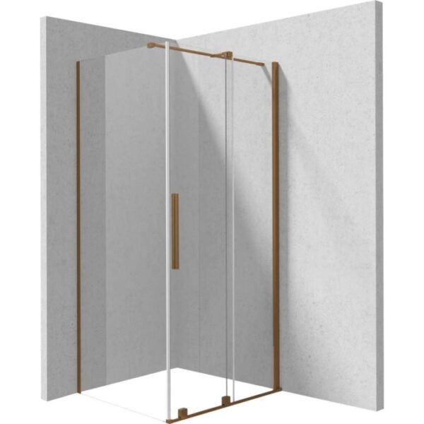Cabina doccia rettangolare Cabaiguán Idrostile 1200x1950 mm bronzo spazzolato