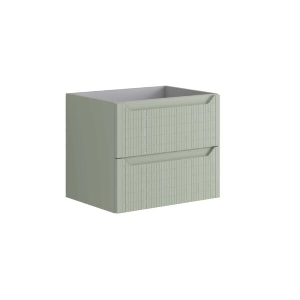 Mobile bagno base lavabo Clap 60 cm 2 cassetti Verde Timo Opaco
