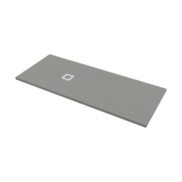 Piatto doccia t.b.t. grigio con scarico quadrato per bagni moderni.
