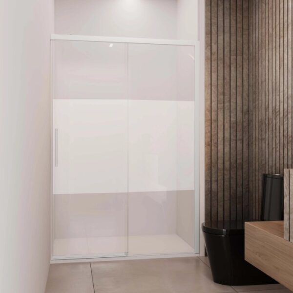 Porta scorrevole dx doccia Lux 117/120 cm bianco opaco