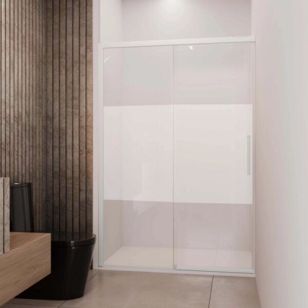 Porta doccia scorrevole sx bianco opaco 200x97/100 cm