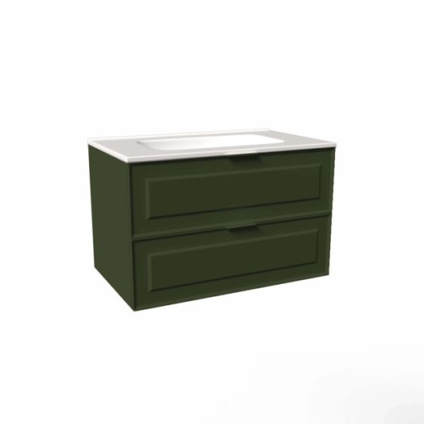 Mobile bagno base lavabo sospesa bugnata H51xL81xP46 cm Verde Opale
