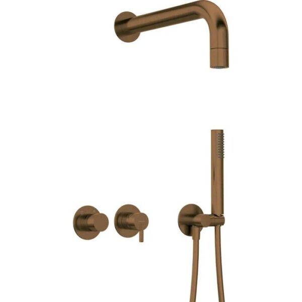 Set doccia incasso Idrostile Limonar con soffione 42 mm bronzo spazzolato