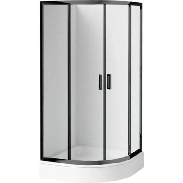 Cabina doccia Juraguá con piatto semicircol Caimito Idrostile 800x1850 mm nero