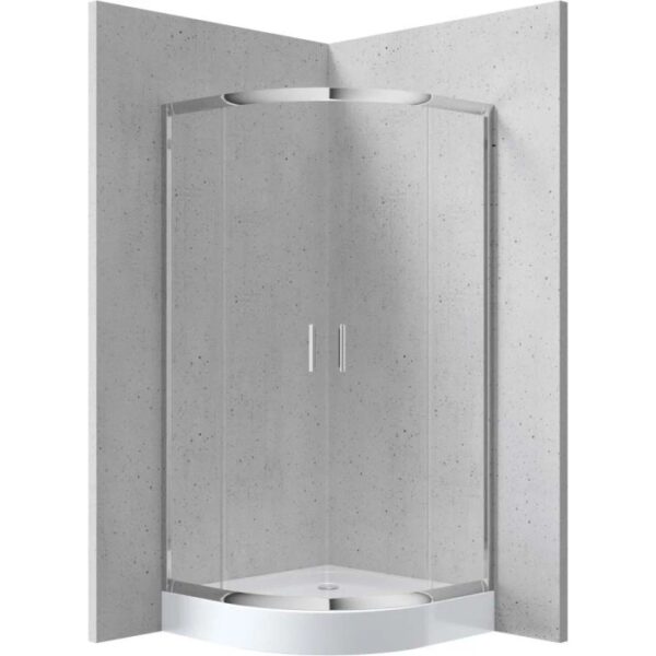 Cabina doccia Juraguá con piatto semicircol Caimito Idrostile 900x1850 mm cromo