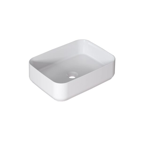Lavabo d'appoggio rettangolare bianco t.b.t. per il bagno.