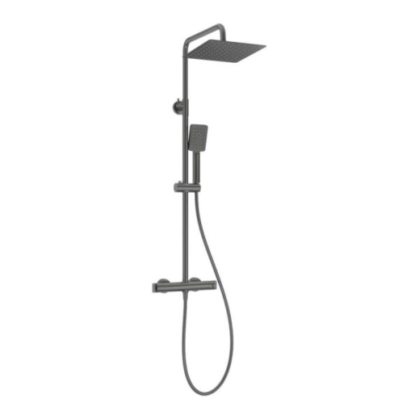 Colonna doccia con miscelatore termostatico Idrostile titanio 250x250 mm