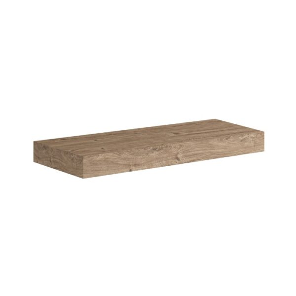 Mensola lavabo effetto legno per bagno, design semplice.