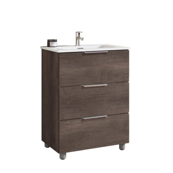 t.b.t. Mobile bagno con 3 cassetti, effetto legno, per bagno.