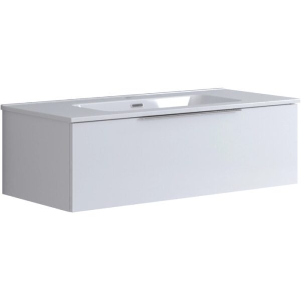 Mobile bagno sospeso bianco per arredo bagno.