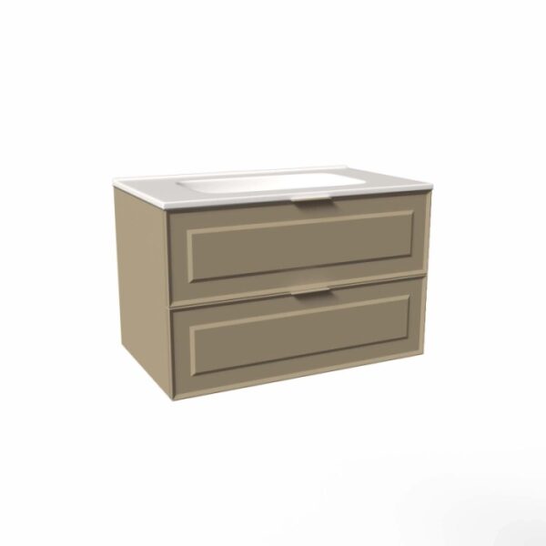 Mobile bagno base lavabo sospesa bugnata H51xL81xP46 cm Tortora Opale