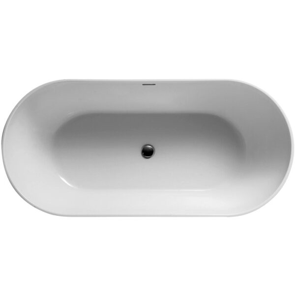 Vasca freestanding t.b.t. bianca, forma ovale, vista dall'alto.
