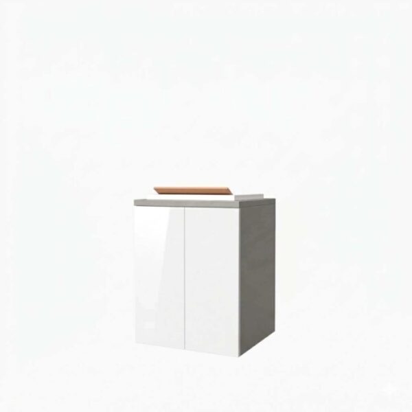 Mobile lavatoio sospeso vasca in ceramica H91xL71xP65 cm Grigio Bianco