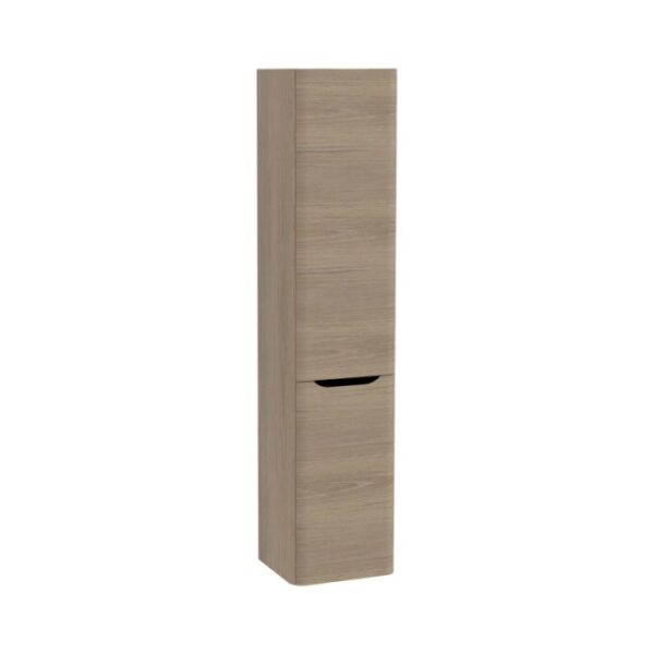 Mobile bagno colonna sospesa con portabiancheria 40x180 cm golden oak