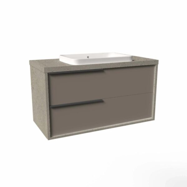 Mobile bagno base lavabo sospesa Kora H65xL101xP46 cm Pietra Tortora