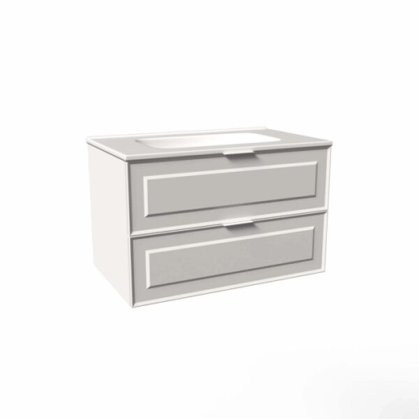 Mobile bagno base lavabo sospesa bugnata H51xL101xP46 cm Bianco Opale
