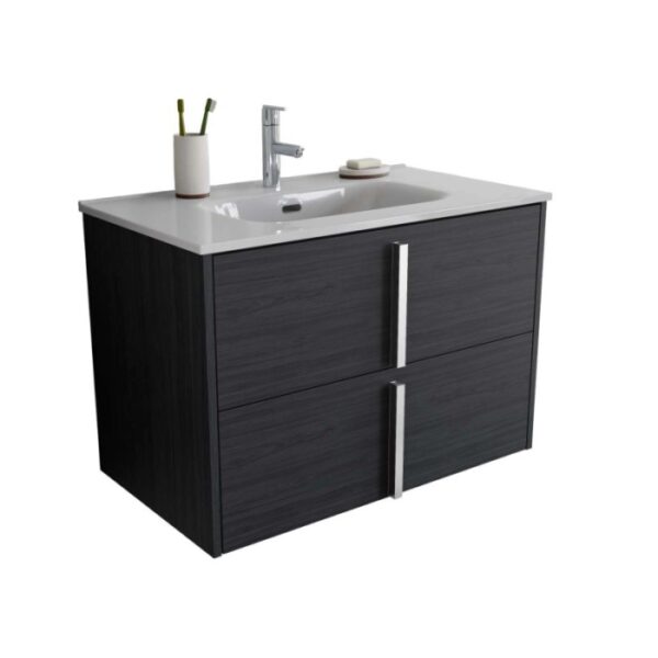 Mobile bagno base lavabo sospesa Ika 81 2/C olmo onyx 81x46 cm