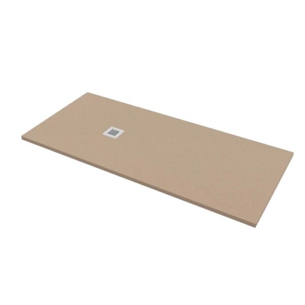 Piatto doccia beige t.b.t. con scarico quadrato.