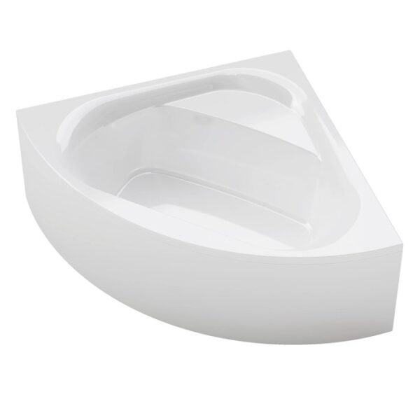 Vasca angolare bianca per il bagno.