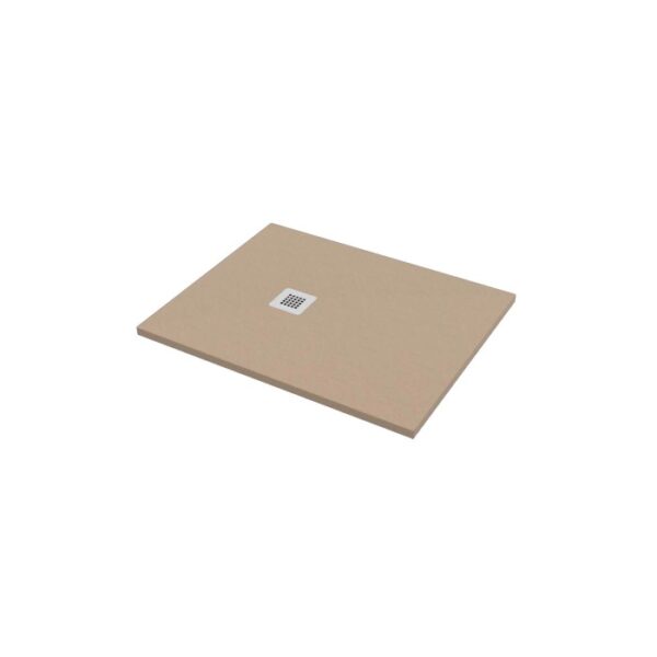 Piatto doccia rettangolare beige t.b.t. con scarico quadrato.