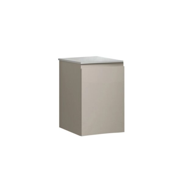 Mobile bagno t.b.t. beige con piano grigio.