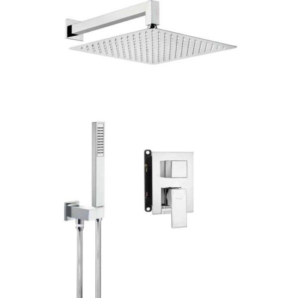 Set doccia incasso Idrostile con box 300x300 mm cromo