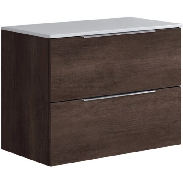 Mobile bagno t.b.t. con due cassetti e piano bianco. Arredo bagno.